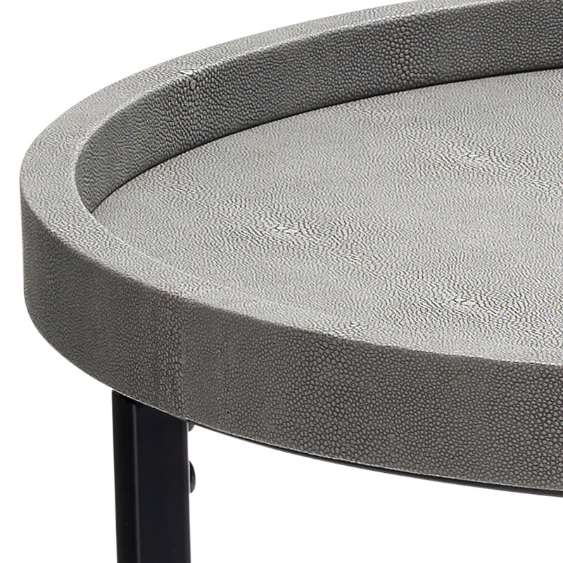 Maddox Side Tables-Jamie Young-JAMIEYO-LS20MADDSTIV-Side TablesIvory Faux Shagreen-12-France and Son