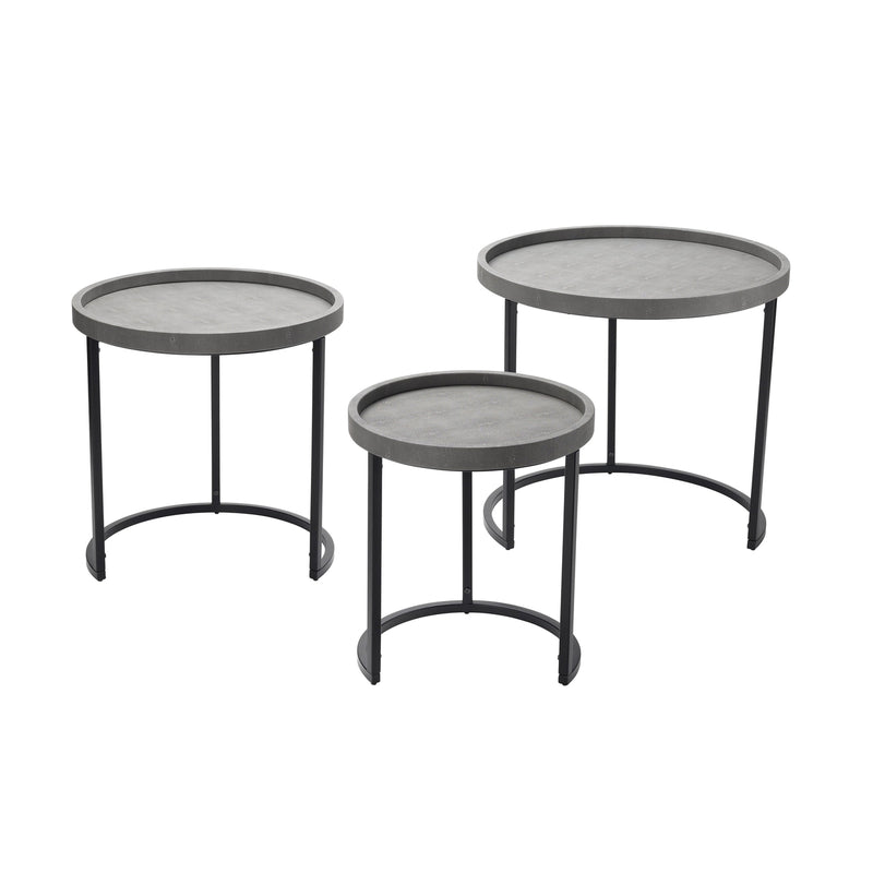 Maddox Side Tables-Jamie Young-JAMIEYO-LS20MADDSTGR-Side TablesGrey Shagreen-8-France and Son