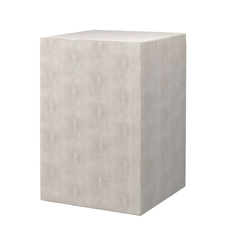 Structure Square Side Table-Jamie Young-JAMIEYO-LS20STRUSQIV-Side TablesIvory Faux Shagreen-5-France and Son