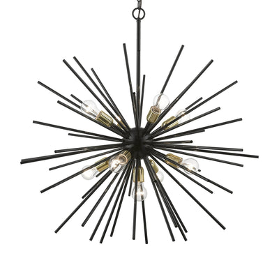 Tribeca 34 Inch Large Pendant-Livex Lighting-LIVEX-46176-68-PendantsShiny Black with Polished Brass Accents-5-France and Son