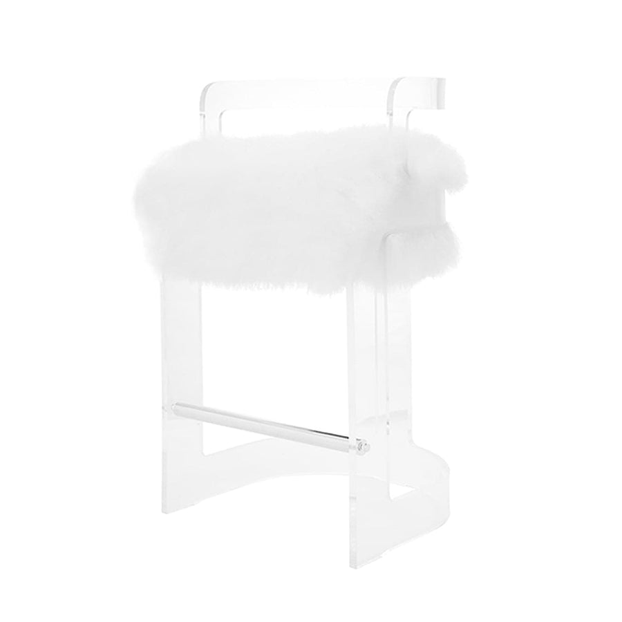 Malone Acrylic Barrel Back Counter Stool With Cushion-Worlds Away-WORLD-MALONE GRY-Bar StoolsGREY VELVET-4-France and Son