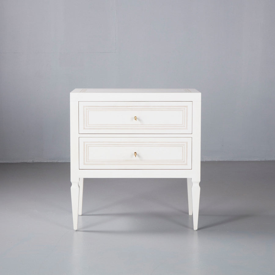 Milan Bedside-White Linen with Grey Accent-Modern History-MODERN-MH1050F04-Nightstands-1-France and Son