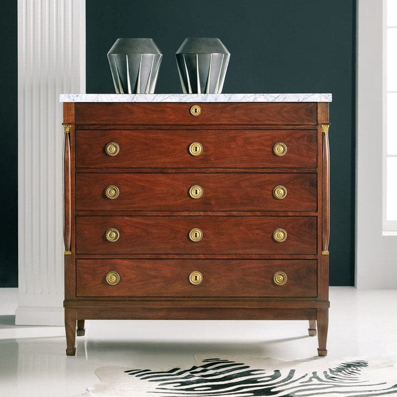 Walnut Chest With Columns-Modern History-MODERN-MH1061F01-Dressers-1-France and Son