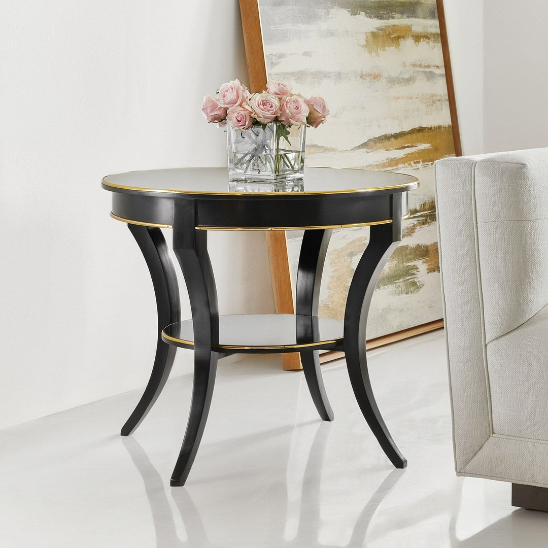 Covington Round End Table-Ebony-Modern History-MODERN-MH985F02-Side Tables-1-France and Son