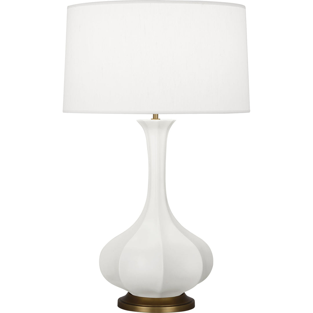 Pike Table Lamp - Aged Brass Base-Robert Abbey Fine Lighting-ABBEY-MLY94-Table LampsMatte Lily-16-France and Son