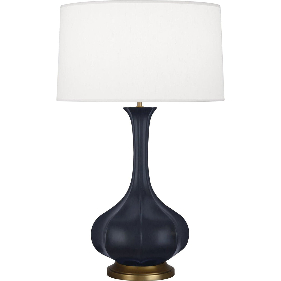 Pike Table Lamp - Aged Brass Base-Robert Abbey Fine Lighting-ABBEY-MMB94-Table LampsMatte Midnight Blue-18-France and Son