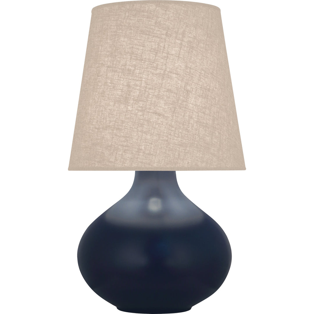June Table Lamp - Buff Linen Shade-Robert Abbey Fine Lighting-ABBEY-MMB98-Table LampsMatte Midnight Blue-30-France and Son