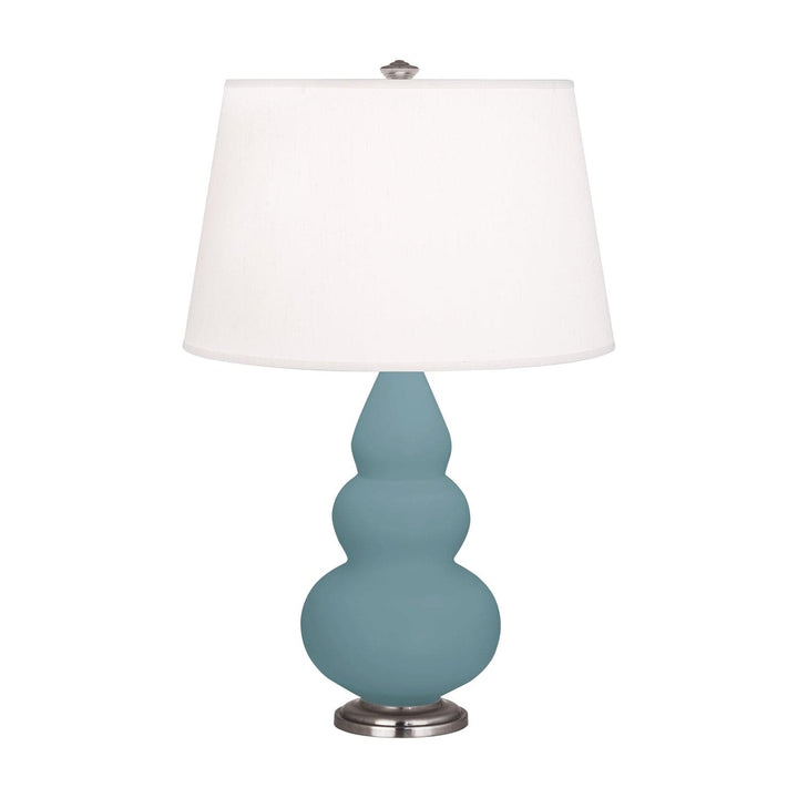 Small Short Gourd Accent Lamp - Antique Silver 24.375"H-Robert Abbey Fine Lighting-ABBEY-MOB32-Table LampsMatte Steel Blue-28-France and Son