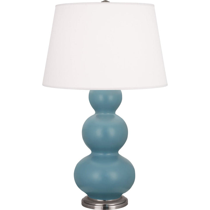 Triple Gourd Table Lamp - Antique Silver 32.75"H-Robert Abbey Fine Lighting-ABBEY-MOB42-Table LampsMatte Steel Blue-29-France and Son