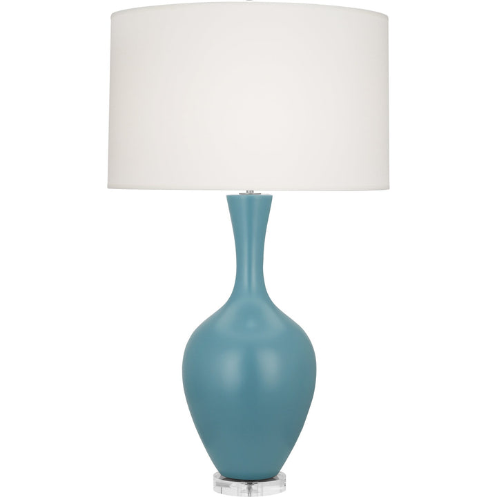 Audrey Table Lamp-Robert Abbey Fine Lighting-ABBEY-MOB80-Table LampsMatte Steel Blue-32-France and Son