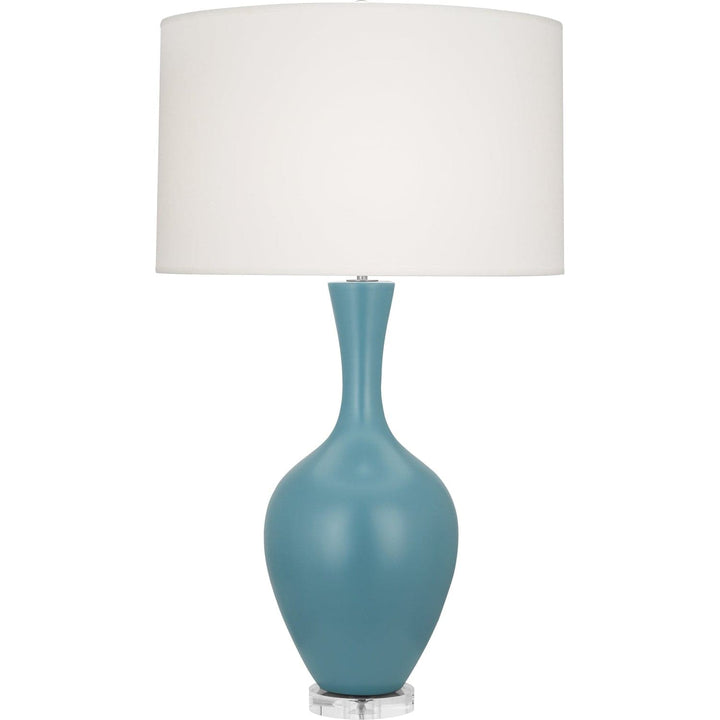 Audrey Table Lamp-Robert Abbey Fine Lighting-ABBEY-MOB80-Table LampsMatte Steel Blue-32-France and Son