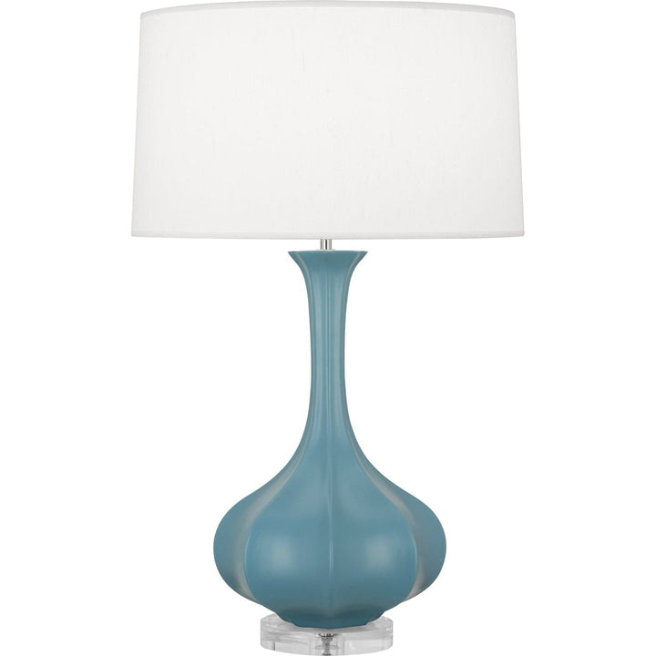 Pike Table Lamp - Lucite Base-Robert Abbey Fine Lighting-ABBEY-MOB96-Table LampsMatte Steel Blue-32-France and Son