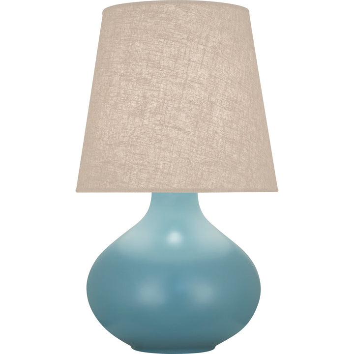 June Table Lamp - Buff Linen Shade-Robert Abbey Fine Lighting-ABBEY-MOB98-Table LampsMatte Steel Blue-31-France and Son
