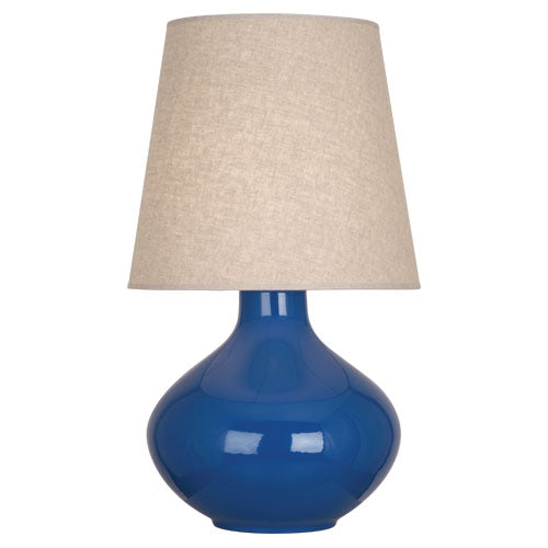 June Table Lamp - Buff Linen Shade-Robert Abbey Fine Lighting-ABBEY-MR991-Table LampsMarine Blue-22-France and Son