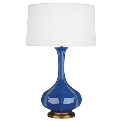 Pike Table Lamp - Aged Brass Base-Robert Abbey Fine Lighting-ABBEY-MR994-Table LampsMarine Blue-19-France and Son