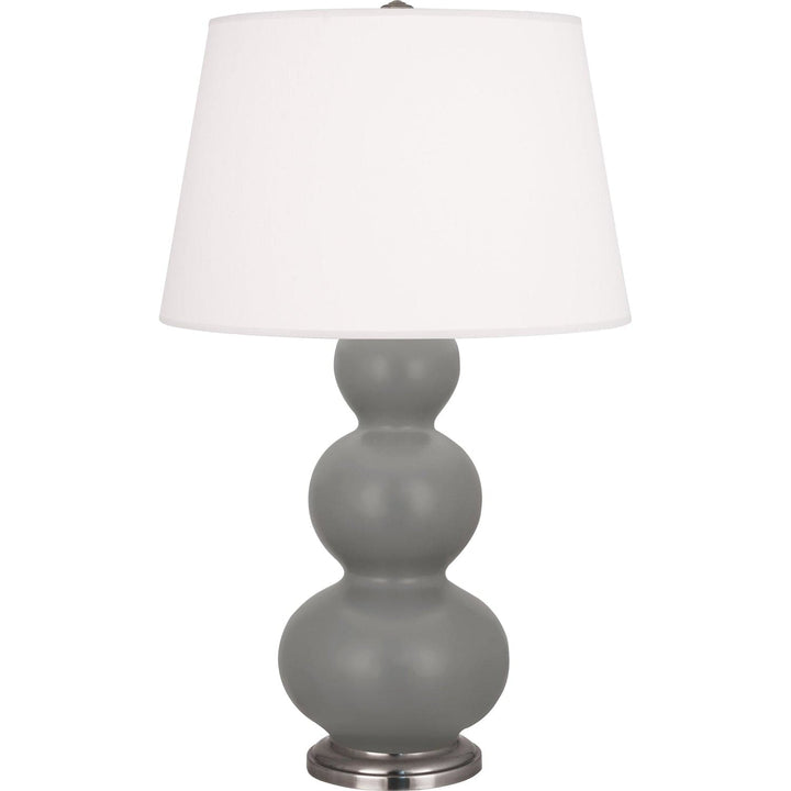 Triple Gourd Table Lamp - Antique Silver 32.75"H-Robert Abbey Fine Lighting-ABBEY-MST42-Table LampsMatte Smokey Taupe-30-France and Son