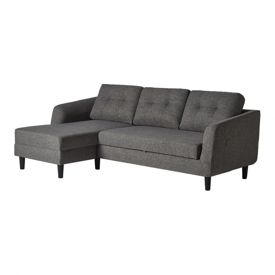 Belagio Sofa Bed With Chaise Charcoal Left-Moes-MOE-MT-1019-07-L-Sofas-1-France and Son