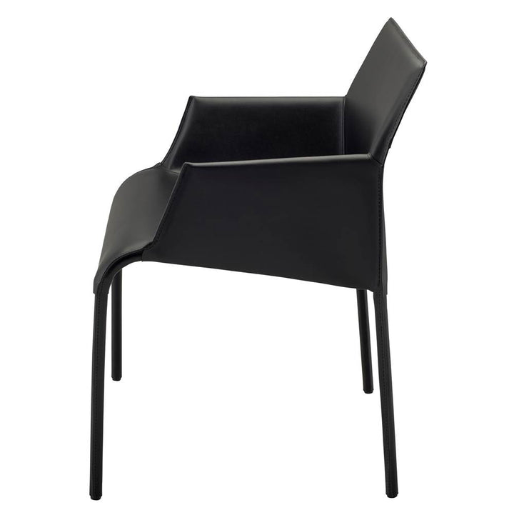 Delphine Dining Arm Chair-Nuevo-STOCKR-NUEVO-HGND219-Dining ChairsBlack-3-France and Son
