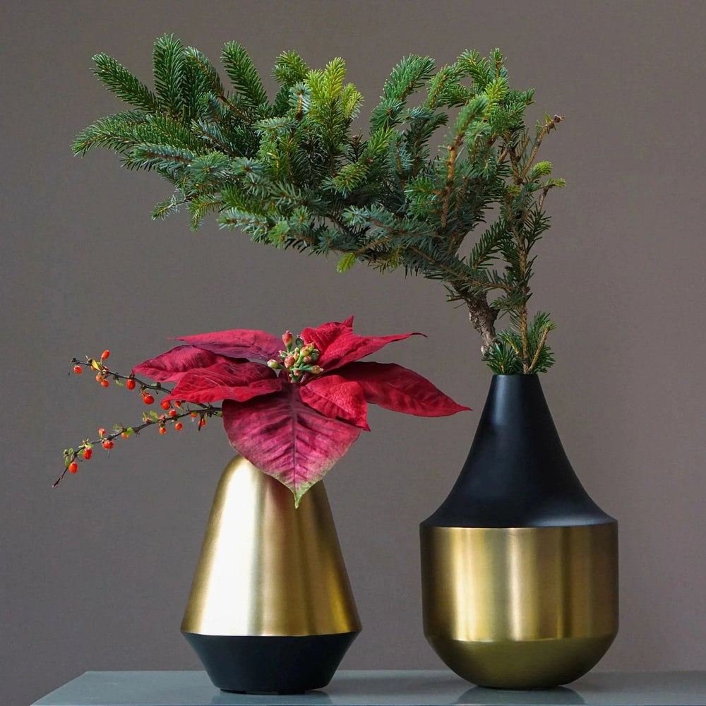 Berber Noir 9.5"H Vase - set of 2-Gold Leaf Design Group-GOLDL-IR9600-9B-Vases-2-France and Son