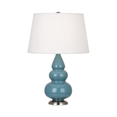 Small Short Gourd Accent Lamp - Antique Silver 24.375"H-Robert Abbey Fine Lighting-ABBEY-OB32X-Table LampsSteel Blue-7-France and Son