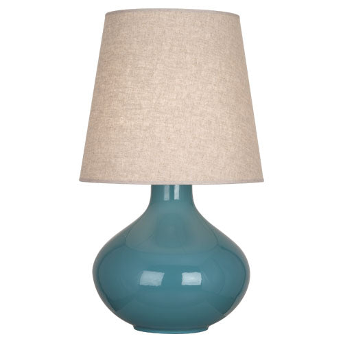 June Table Lamp - Buff Linen Shade-Robert Abbey Fine Lighting-ABBEY-OB991-Table LampsSteel Blue-24-France and Son