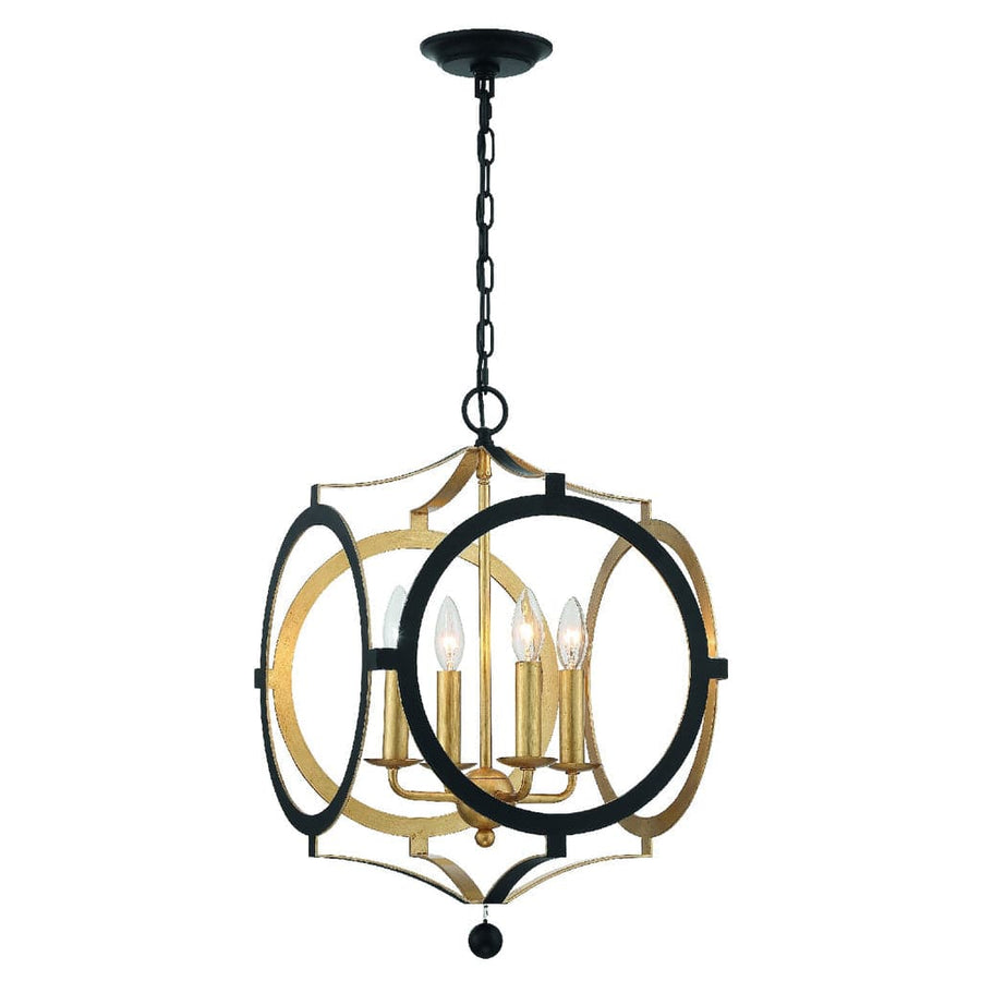 Odelle 4 Light Chandelier-Crystorama Lighting Company-CRYSTO-ODE-704-BK-GA-ChandeliersBlack and Antique Gold-1-France and Son