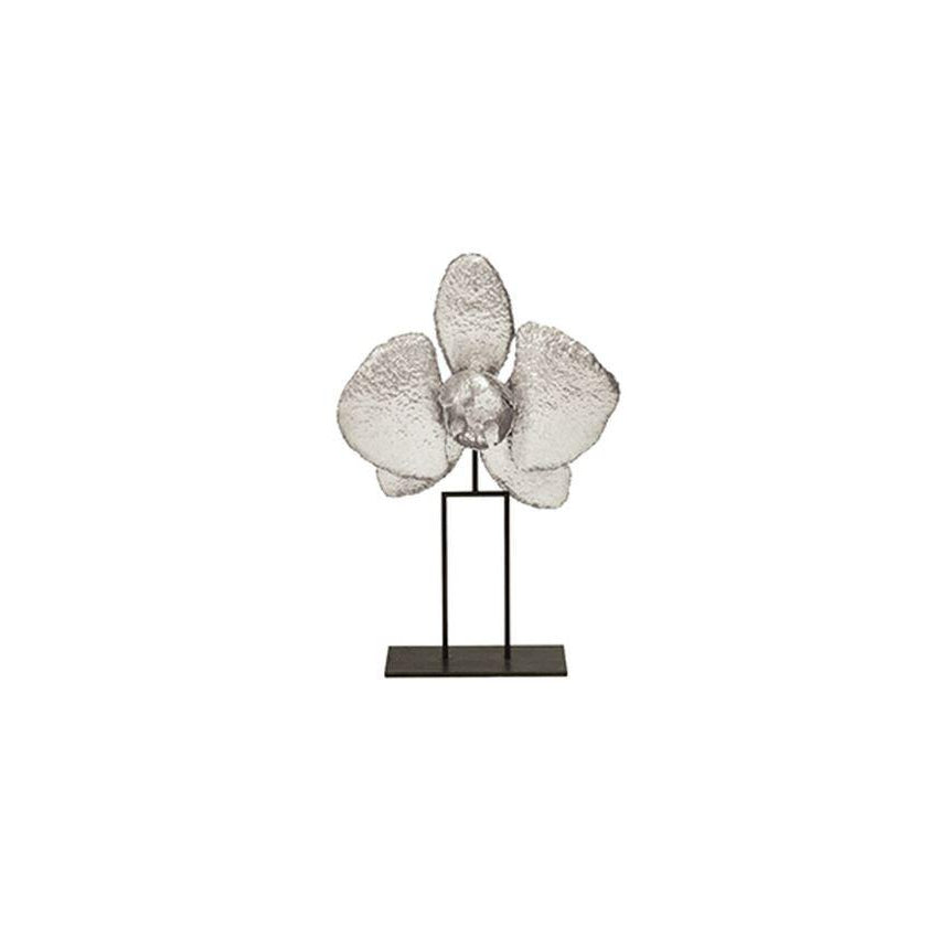 Orchid Sculpture - Small-Worlds Away-WORLD-ORCHID S12-DecorSilver Leaf-2-France and Son