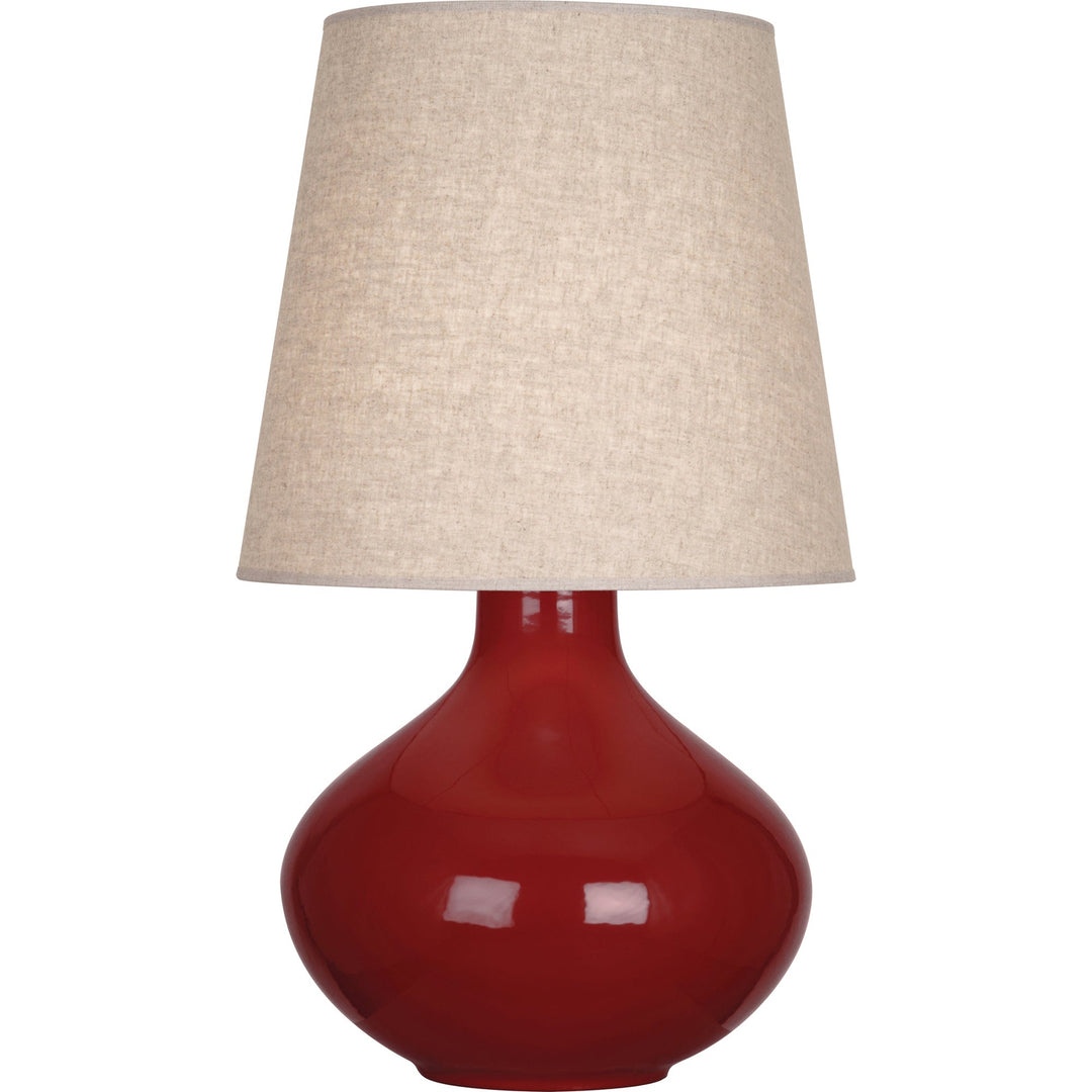 June Table Lamp - Buff Linen Shade-Robert Abbey Fine Lighting-ABBEY-OX991-Table LampsOxblood-25-France and Son