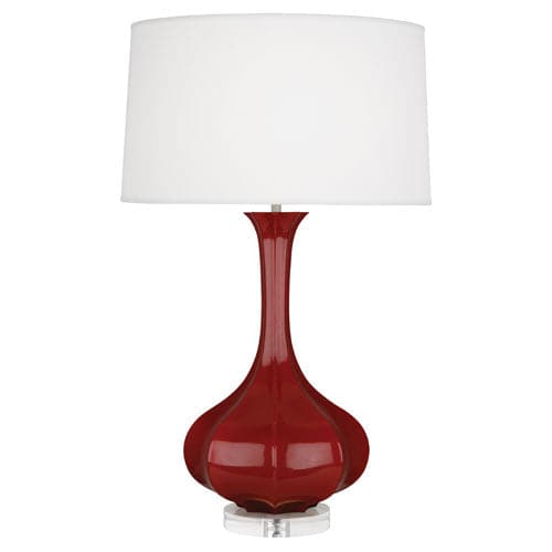 Pike Table Lamp - Lucite Base-Robert Abbey Fine Lighting-ABBEY-OX996-Table LampsOxblood-19-France and Son