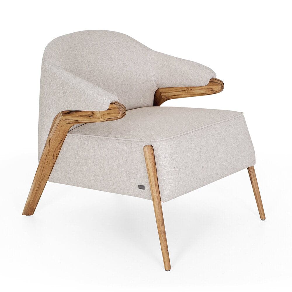 Uultis Osa Solid Wood Armchair-Uultis-UULTIS-50080412-Lounge ChairsTeak / Beige-1-France and Son