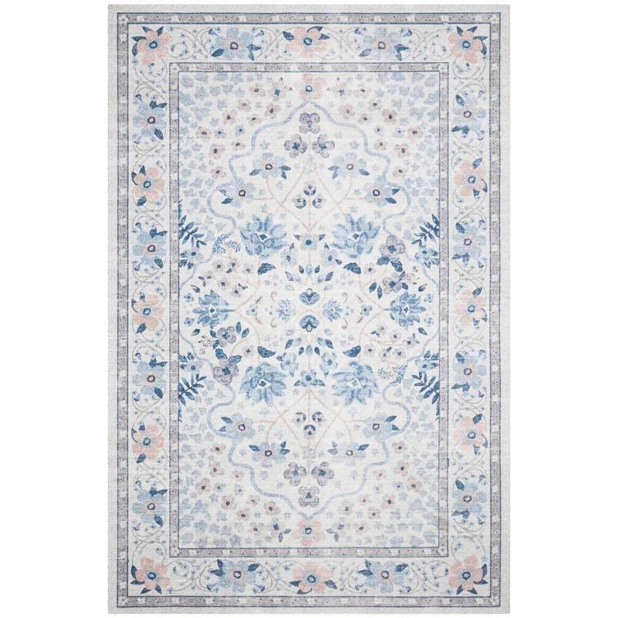 Rifle Paper Co Palais Snow/Sky Area Rug-Rifle Paper Co x Loloi-LOLOI-PALAPAL-02SNOSC2339-Rugs2'-3" x 3'-9"-1-France and Son