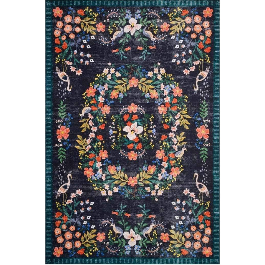 Rifle Paper Co Palais Black/Multi Area Rug-Rifle Paper Co x Loloi-LOLOI-PALAPAL-03BLML2339-Rugs2'-3" x 3'-9"-1-France and Son