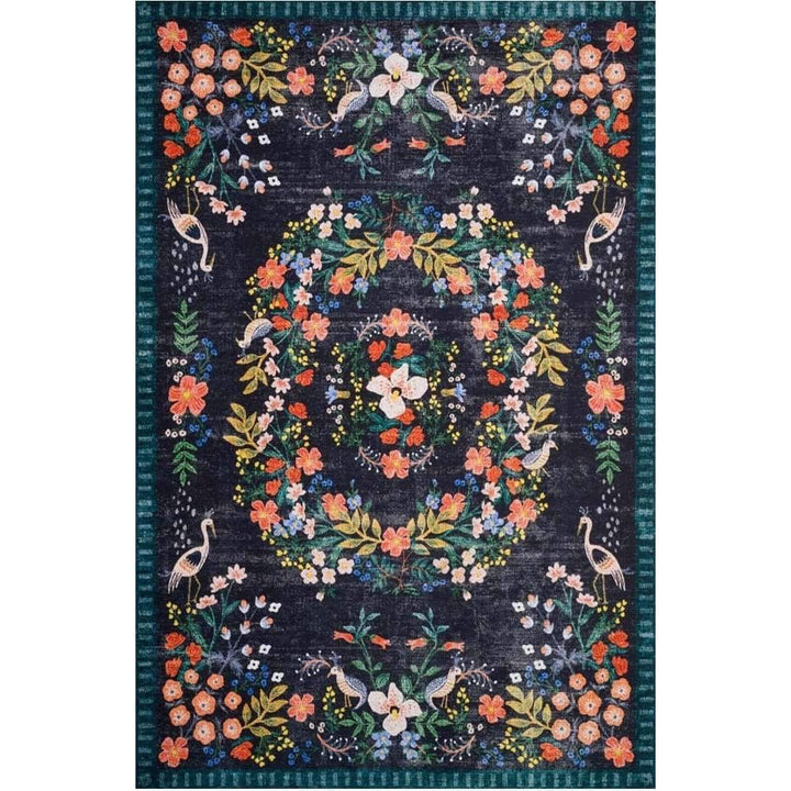 Rifle Paper Co Palais Black/Multi Area Rug-Rifle Paper Co x Loloi-LOLOI-PALAPAL-03BLML2339-Rugs2'-3" x 3'-9"-1-France and Son