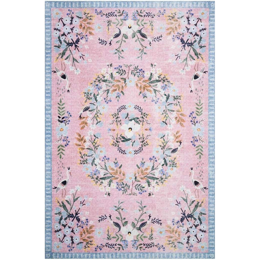 Rifle Paper Co Palais Rose/Sky Area Rug-Rifle Paper Co x Loloi-LOLOI-PALAPAL-03ROSC2339-Rugs2'-3" x 3'-9"-1-France and Son