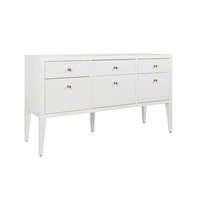 Palmer Fluted Six Drawer Buffet-Worlds Away-WORLD-PALMER CO-Sideboards & CredenzasNatural-10-France and Son