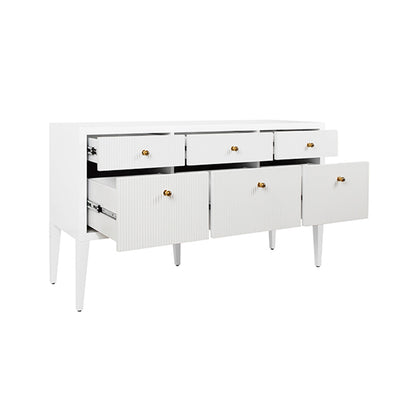 Palmer Fluted Six Drawer Buffet-Worlds Away-WORLD-PALMER CO-Sideboards & CredenzasNatural-11-France and Son