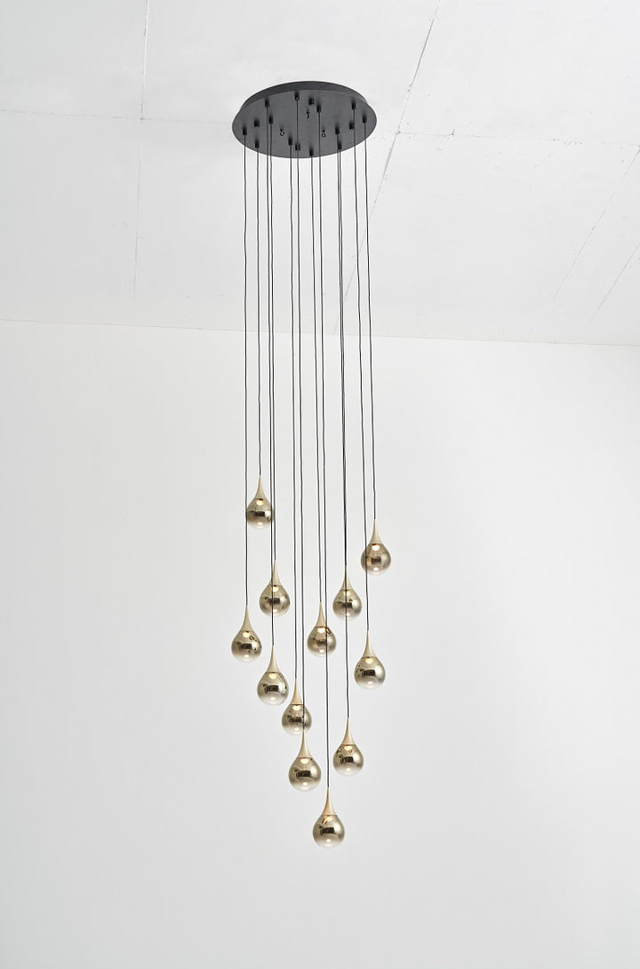 Pao Pao 12 Light Pendant-Seed Design-SEED-SLD-1013P12-GLD-PendantsWithout ring-Champagne Gold-9-France and Son