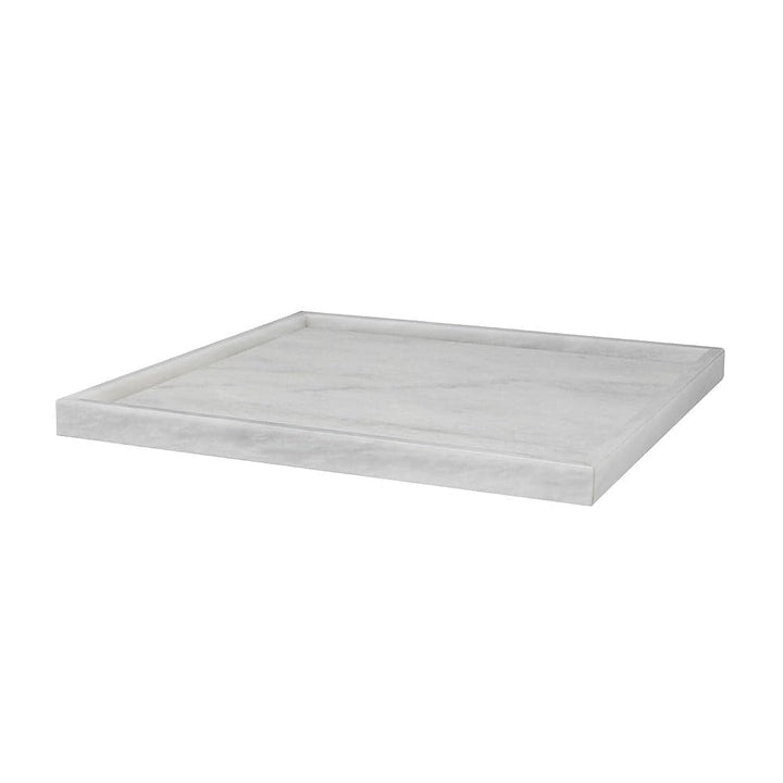 Ambrosia Collection Honed Finish Square Tray 14"-Marble Crafter-MC-PC22-PW-TraysPearl White Marble-3-France and Son
