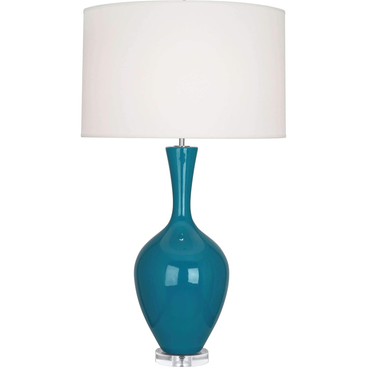 Audrey Table Lamp-Robert Abbey Fine Lighting-ABBEY-PC980-Table LampsPeacock-19-France and Son