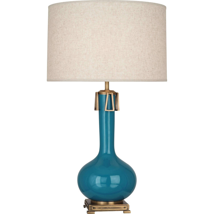 Athena Table Lamp-Robert Abbey Fine Lighting-ABBEY-PC992-Table LampsPeacock-19-France and Son