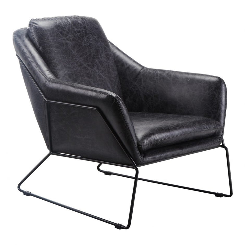 Greer Club Chair Black-Moes-MOE-PK-1056-02-Lounge Chairs-1-France and Son