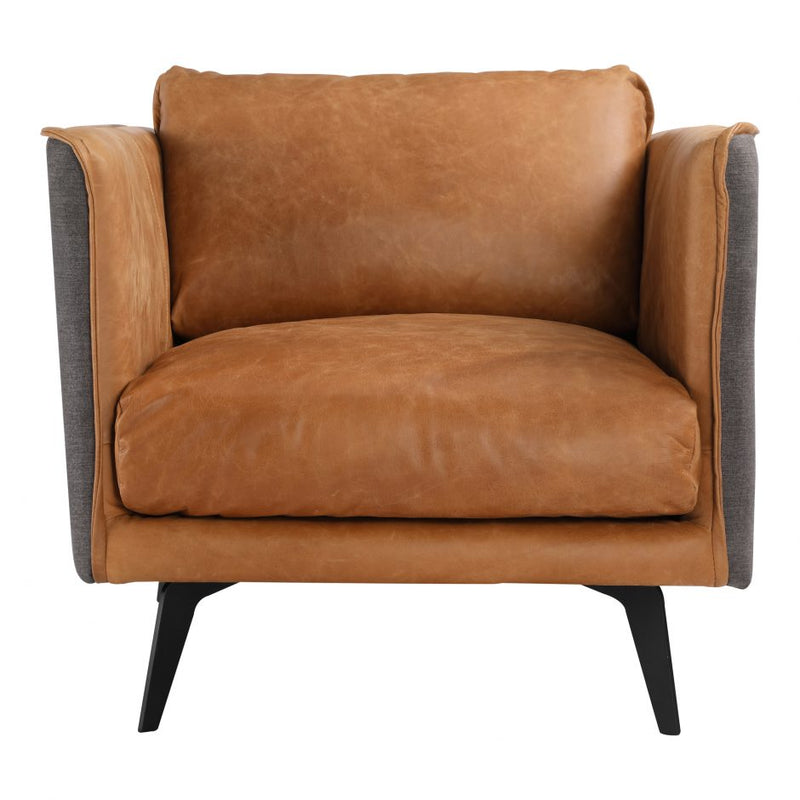 Messina Leather Arm Chair Cognac-Moes-MOE-PK-1096-23-Lounge Chairs-2-France and Son
