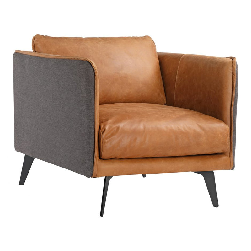 Messina Leather Arm Chair Cognac-Moes-MOE-PK-1096-23-Lounge Chairs-1-France and Son