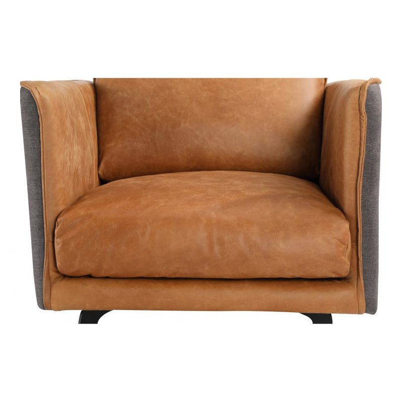 Messina Leather Arm Chair Cognac-Moes-MOE-PK-1096-23-Lounge Chairs-6-France and Son