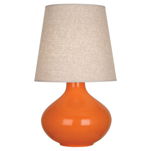 June Table Lamp - Buff Linen Shade-Robert Abbey Fine Lighting-ABBEY-PM991-Table LampsPumpkin-6-France and Son