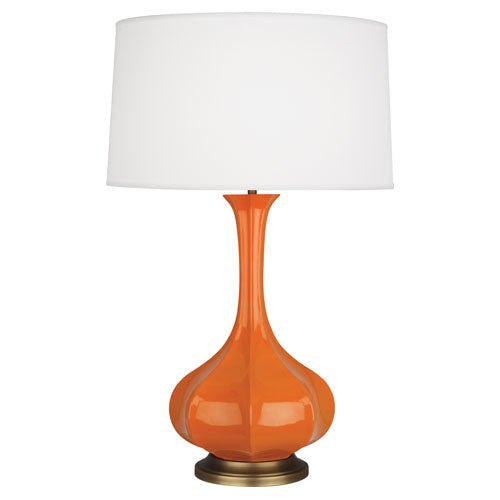 Pike Table Lamp - Aged Brass Base-Robert Abbey Fine Lighting-ABBEY-PM994-Table LampsPumpkin Glazed Ceramic-28-France and Son