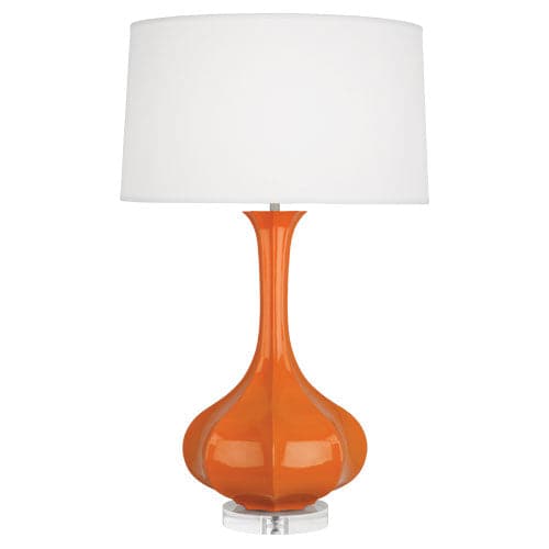 Pike Table Lamp - Lucite Base-Robert Abbey Fine Lighting-ABBEY-PM996-Table LampsPumpkin-21-France and Son