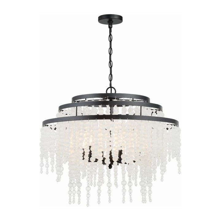 Poppy 6 Light Chandelier-Crystorama Lighting Company-CRYSTO-POP-A5076-MK-FR-ChandeliersMatte Black-9-France and Son