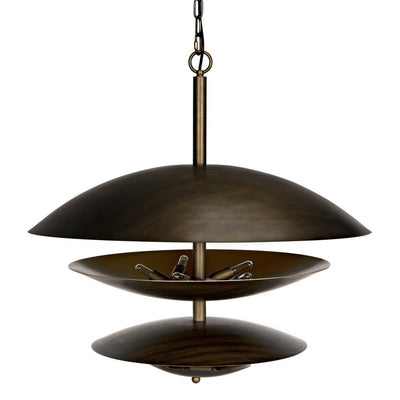 Nora Chandelier - Metal With Aged Brass Finish-Noir-NOIR-PZ010AB-Chandeliers-1-France and Son