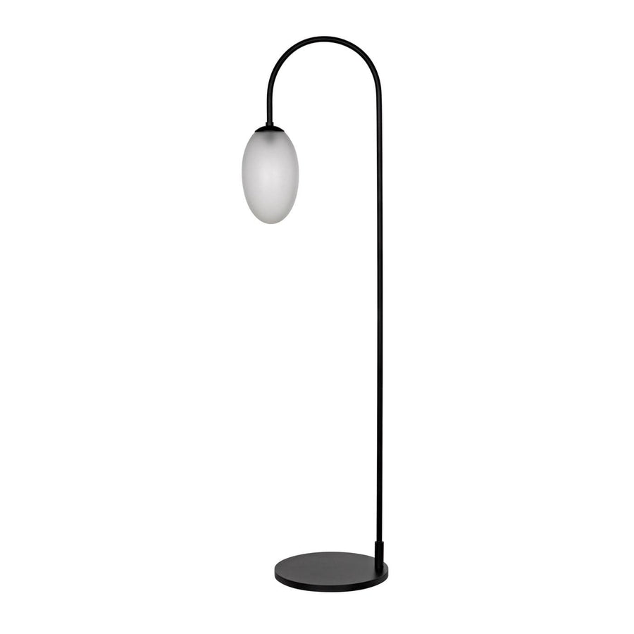 Swan Floor Lamp, Black Steel-Noir-NOIR-PZ017MTB-Floor Lamps-1-France and Son